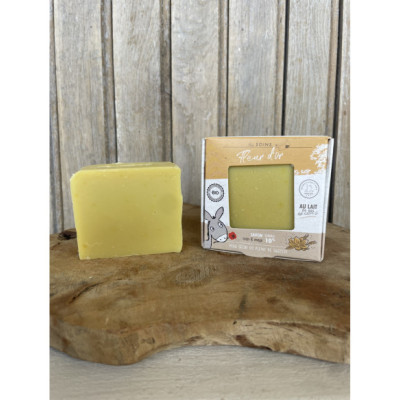 Savon bio au lait d'ânesse & au pistil de safran - Fleur d'or