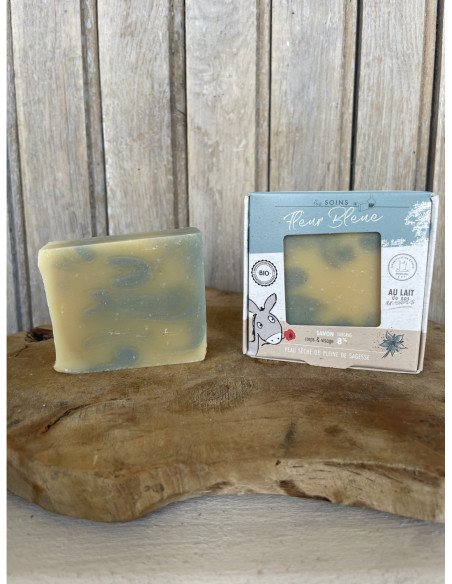 Savon bio surgras 8% au lait de nos ânesses et huile de bourrache