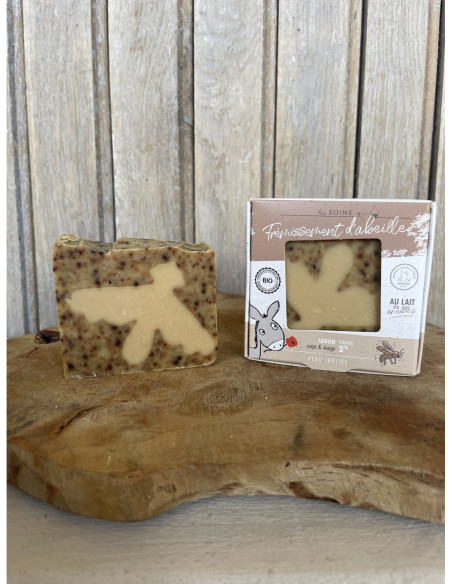 Savon bio à la propolis & au lait de nos ânesses - Frémissement d'abeille