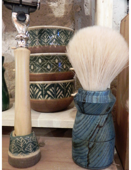Support en céramique pour brosse à dents et rasoir