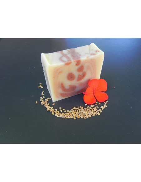 Savon artisanal bio au lait de nos ânesses et géranium rosat - Rayon de soleil