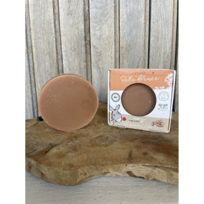 Savon de rasage bio au lait d'ânesse - géranium rosat & patchouli