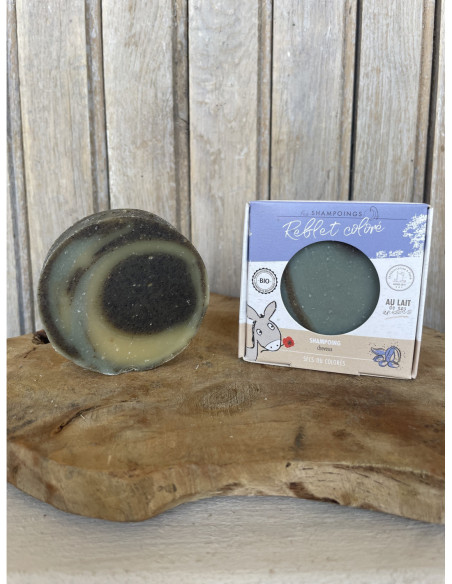 Shampoing solide bio au lait d'ânesse pour cheveux secs ou colorés