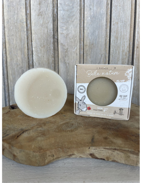Savon de rasage bio surgras au lait d'ânesse