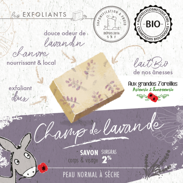 Savon au lait d'ânesse - Champ de lavande