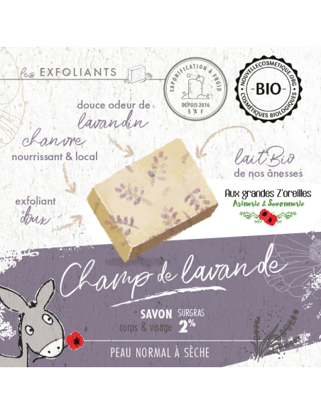 Savon au lait d'ânesse - Champ de lavande