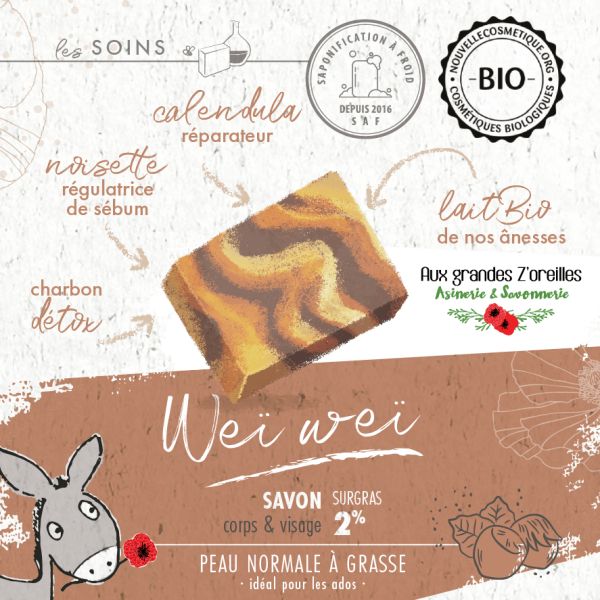 Savon bio au lait de nos ânesses pour ado - Wei Wei