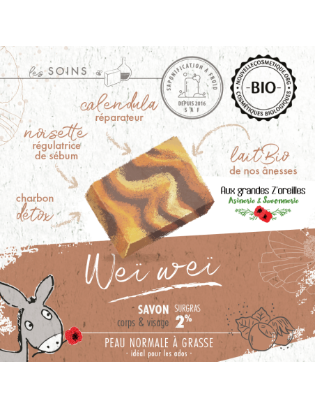 Savon bio au lait de nos ânesses pour ado - Wei Wei