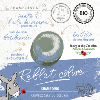 Shampoing solide bio au lait d'ânesse pour cheveux secs ou colorés 2