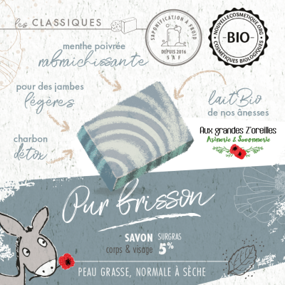 Savon bio au lait d'ânesse et à la menthe poivrée - Pur frisson 2